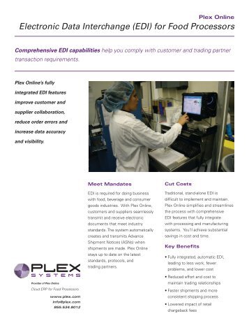 Electronic Data Interchange (EDI) for Food Processors - Plex Systems