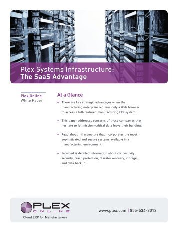 Plex Systems Infrastructure: The SaaS Advantage