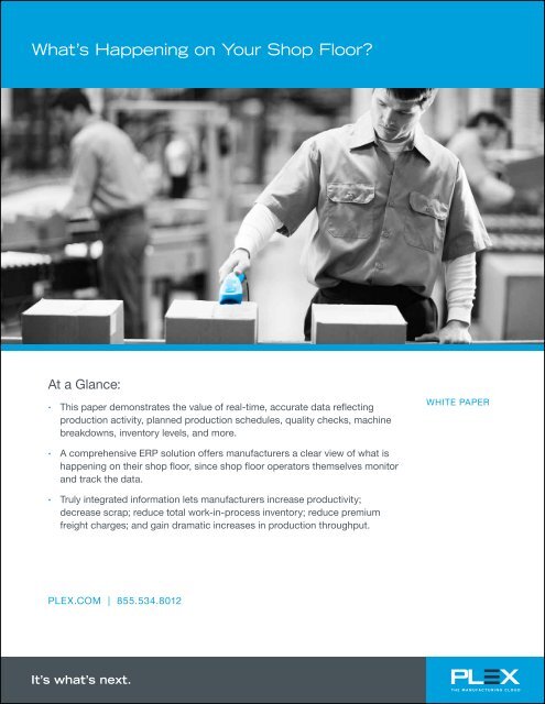 What S Happening On Your Shop Floor Pdf Plex Systems