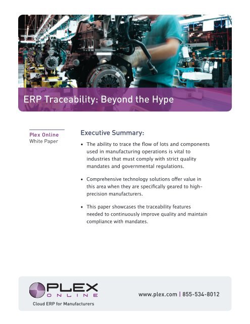 ERP Traceability: Beyond the Hype - Plex Systems