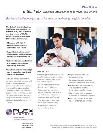 IntelliPlex Business Intelligence Tool from Plex ... - Plex Systems