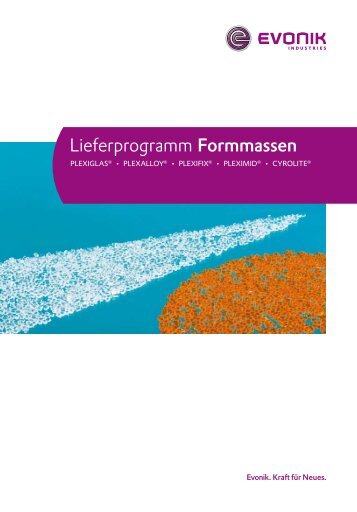 Lieferprogramm Formmassen - PLEXIGLAS