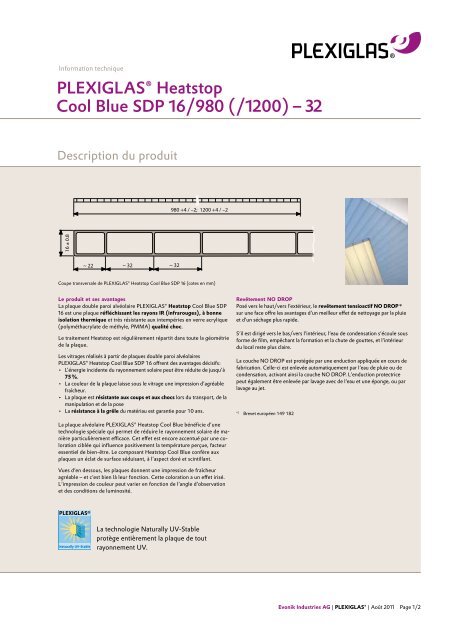 PLEXIGLAS Heatstop Cool Blue SDP 16
