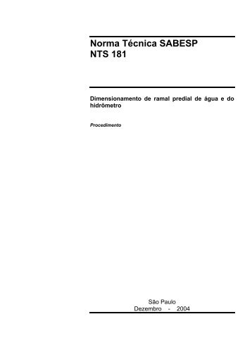 Norma TÃ©cnica SABESP NTS 181 - Pliniotomaz.com.br