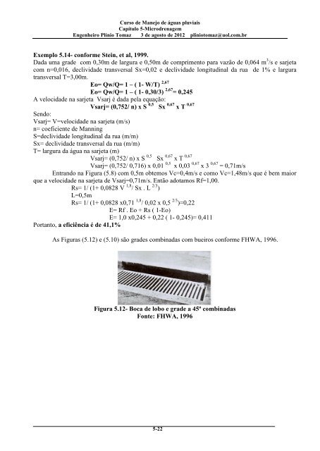 CapÃ­tulo 5 Microdrenagem - Pliniotomaz.com.br