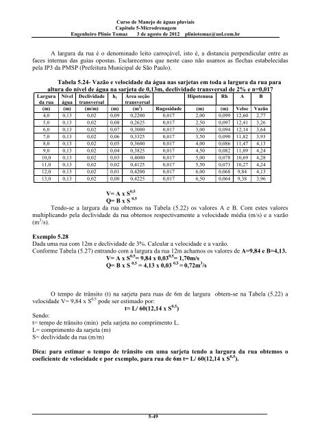 CapÃ­tulo 5 Microdrenagem - Pliniotomaz.com.br