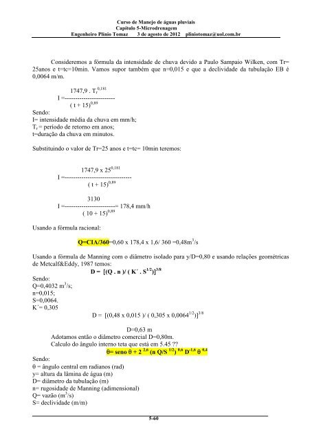 CapÃ­tulo 5 Microdrenagem - Pliniotomaz.com.br