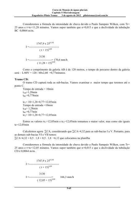 CapÃ­tulo 5 Microdrenagem - Pliniotomaz.com.br