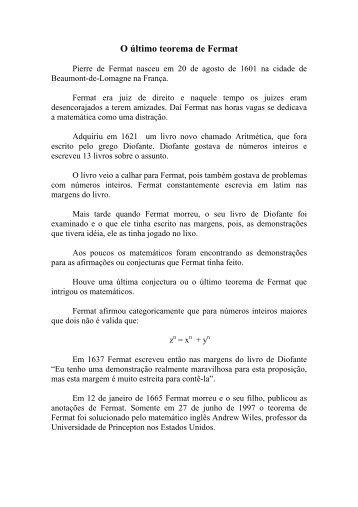 37 - O Ãºltimo teorema de Fermat - Pliniotomaz.com.br