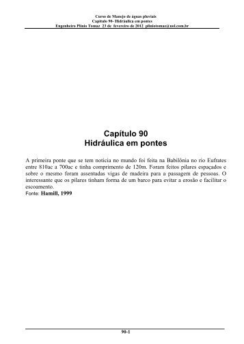 CapÃ­tulo 90 HidrÃ¡ulica em pontes - Pliniotomaz.com.br