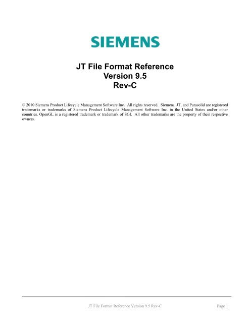 JT File Format Reference Version 9.5 Rev-C - Siemens PLM Software