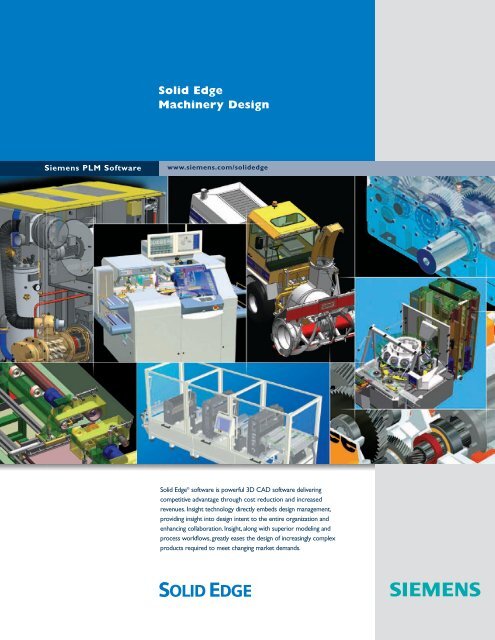 solid edge machinery design brochure - Siemens PLM Software
