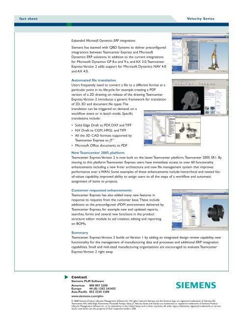 Teamcenter Express Version 2 - Siemens PLM Software