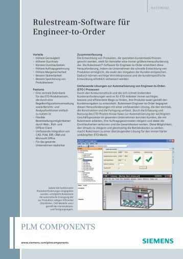 Rulestream software for Engineer to Order (German) - Siemens PLM ...