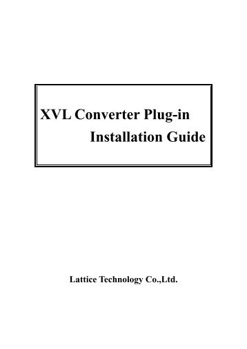 XVL Converter Plug-in Installation Guide