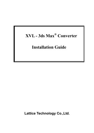 XVL-3ds Max Converter Installation Guide