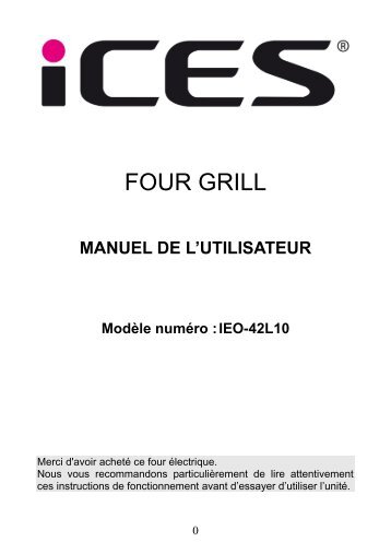 Manuel d'utilisation IEO-42L10 - Ices Electronics