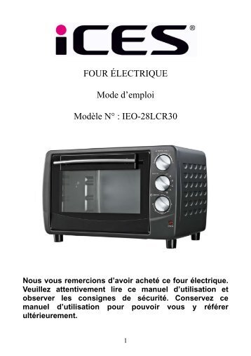 FOUR ÃLECTRIQUE Mode d'emploi ModÃ¨le N ... - Ices Electronics