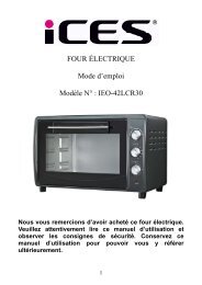 FOUR ÃLECTRIQUE Mode d'emploi ModÃ¨le N ... - Ices Electronics