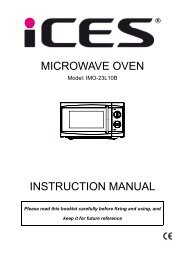 MICROWAVE OVEN INSTRUCTION MANUAL - Ices Electronics