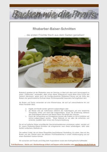 Rhabarber-Baiser-Schnitten - Backen wie die Profis