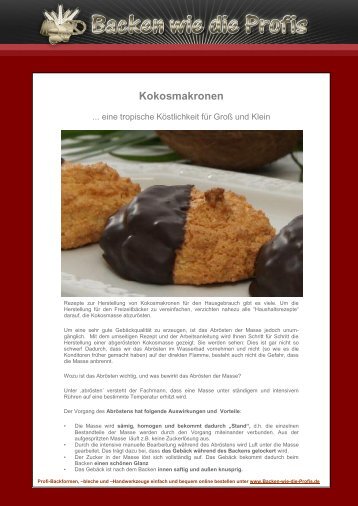 Kokosmakronen - Backen wie die Profis