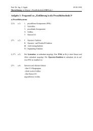 Aufgabe 1: Fragenteil zu âEinfÃ¼hrung in die ProzeÃleittechnik Iâ