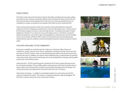 Master Plan October 2011 - Pacific Lutheran University