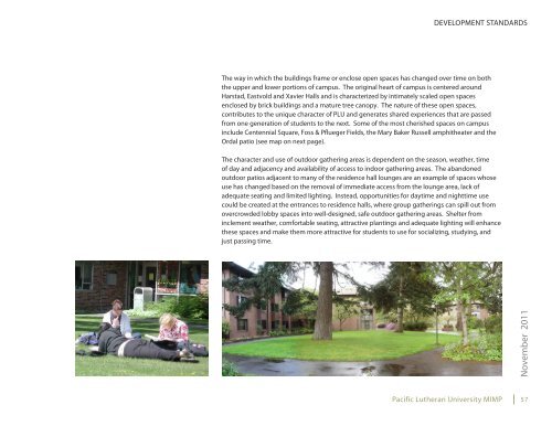 Master Plan October 2011 - Pacific Lutheran University