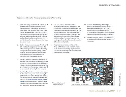 Master Plan October 2011 - Pacific Lutheran University