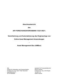 Online Asset Management - Lehrstuhl fÃ¼r Prozessleittechnik