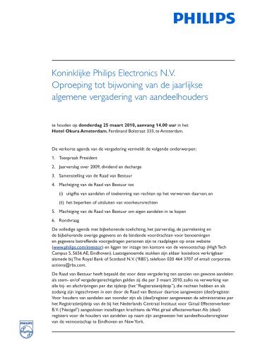 Oproeping tot bijwoning van de jaarlijkse algemene vergadering ...