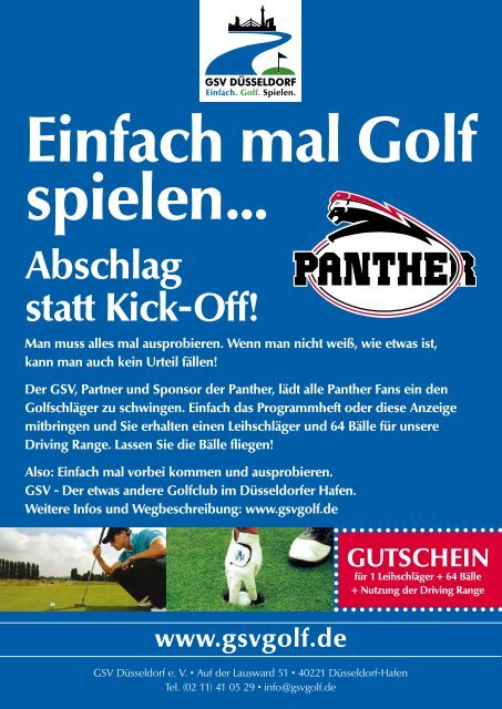 Der GSV, Partner und Sponsor der Panther, lädt alle Panther Fans ...