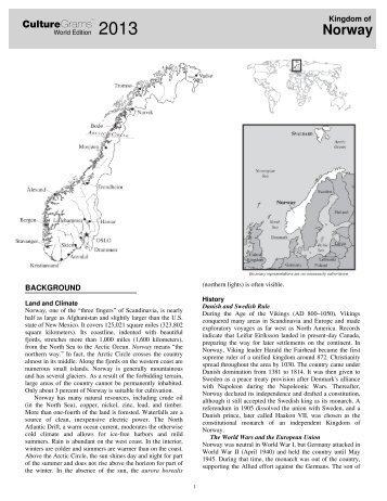 Norway CultureGrams - Pacific Lutheran University