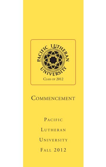 COMMENCEMENT - Pacific Lutheran University