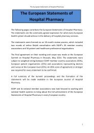 European Statements of Hospital Pharmacy