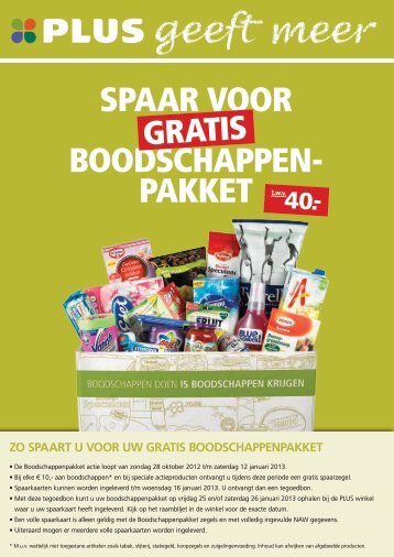 SPAAR VOOR BOODSCHAPPEN- PAKKET - Plus