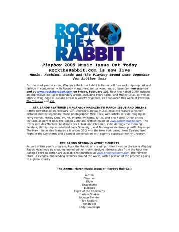 Playboy 2009 Music Issue Out Today RocktheRabbit.com is now live