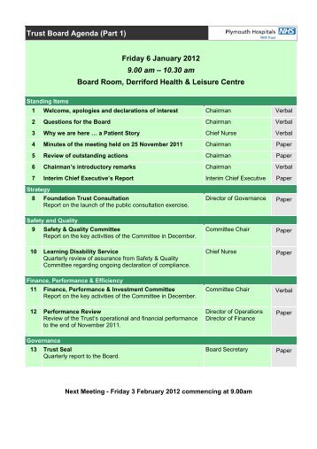 January 2012 - Plymouth Hospitals NHS Trust