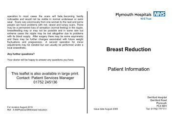 Breast Reduction - Plymouth Hospitals