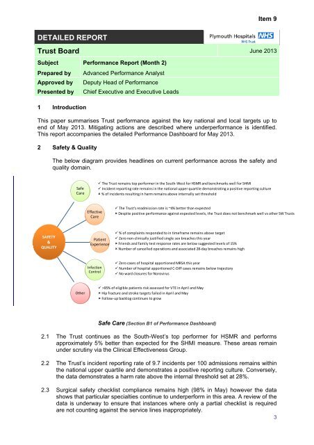 Agenda and supporting papers - Plymouth Hospitals NHS Trust