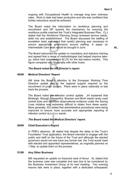 Minutes of the meeting on 24 April 2009 - Plymouth Hospitals NHS ...
