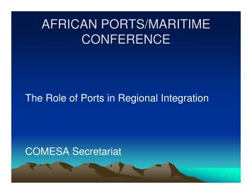 Role of Ports in Regional Integration - PMAESA