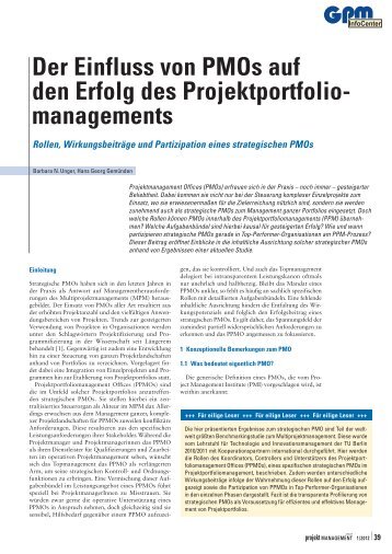 Rollen, WirkungsbeitrÃ¤ge und Partizipation eines strategischen PMOs