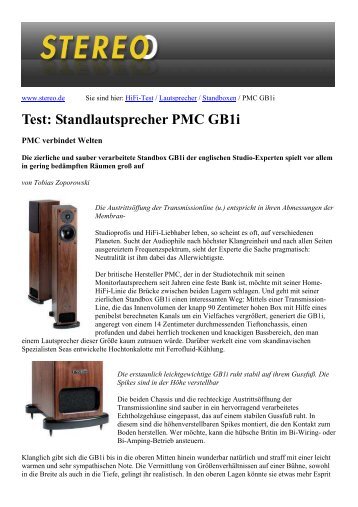 Test: Standlautsprecher PMC GB1i