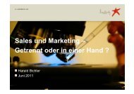 Sales und Marketing â Getrennt oder in einer Hand ?