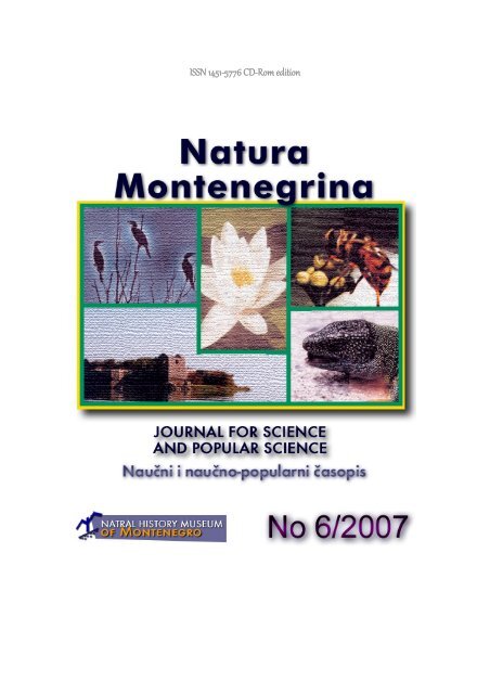 ISSN 1451-5776 CD-Rom edition - Prirodnjacki muzej Crne Gore