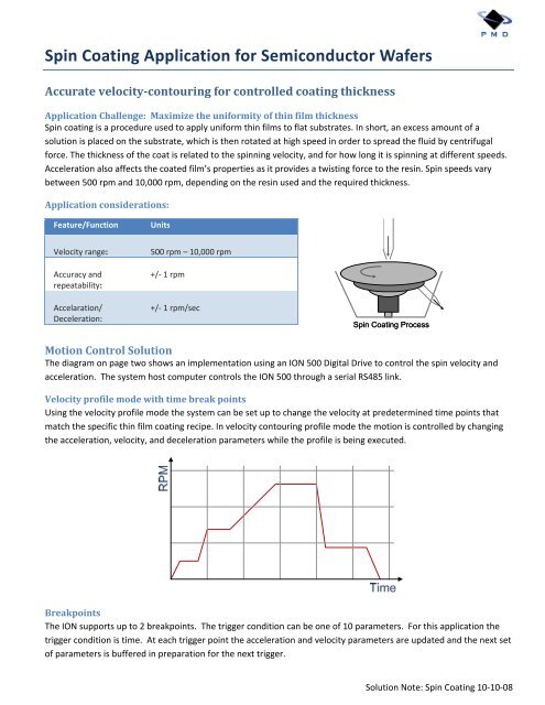 Spin Coating Application for Semiconductor Wafers - Performance ...