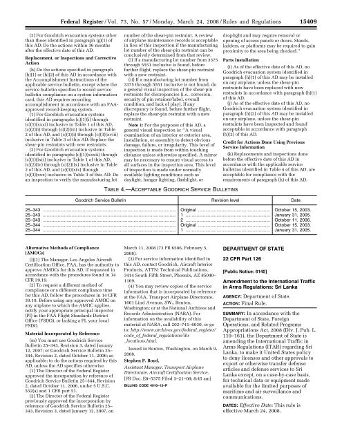 73 FR 15409 - Directorate of Defense Trade Controls