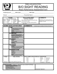 Band/Orchestra Sight Reading Assessment Form
